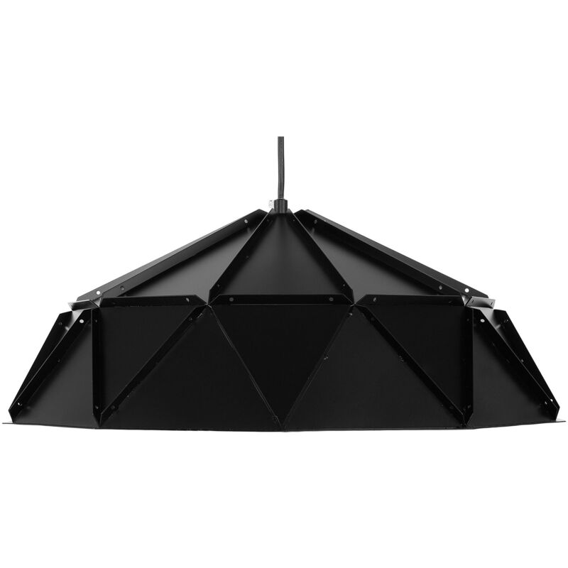 foto del prodotto lampadario in metallo nero con paralume semicircolare design industriale senia
