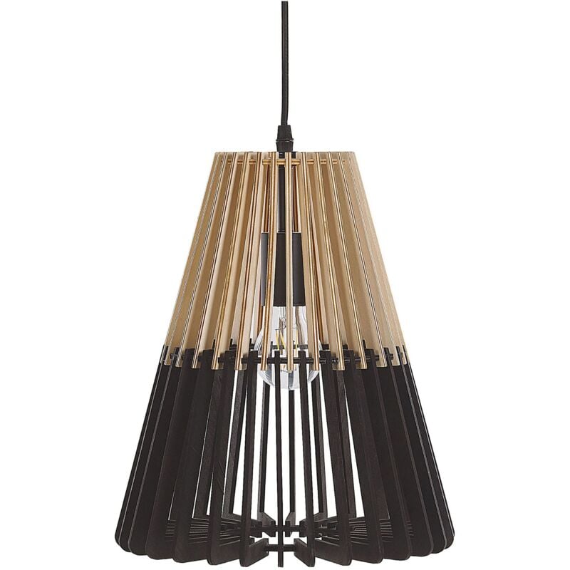 foto del prodotto lampadario in metallo nero e rame paralume stile industriale 121 cm cavalla