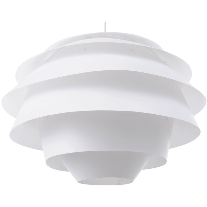 foto del prodotto lampadario in plastica bianca paralume forma di fiore cameretta bambini congo