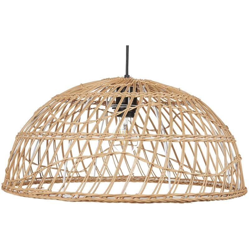 foto del prodotto lampadario in rattan beige naturale 123 cm con paralume ravine