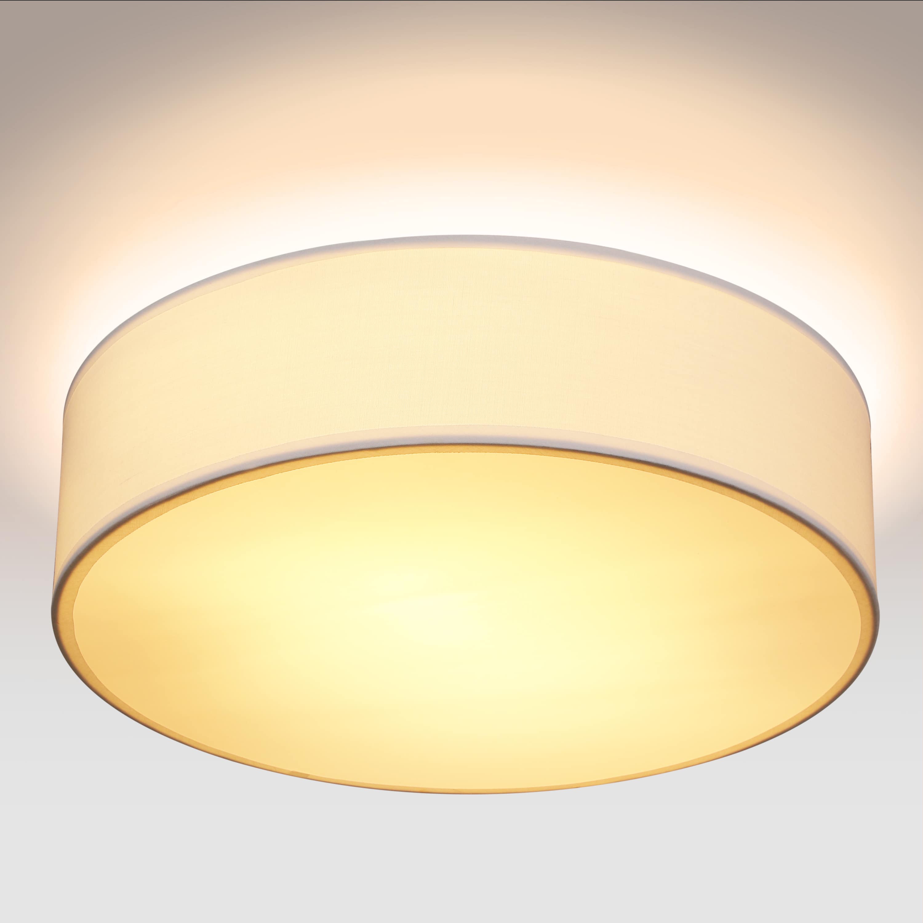 foto del prodotto lampadario in stoffa bianco 38cm