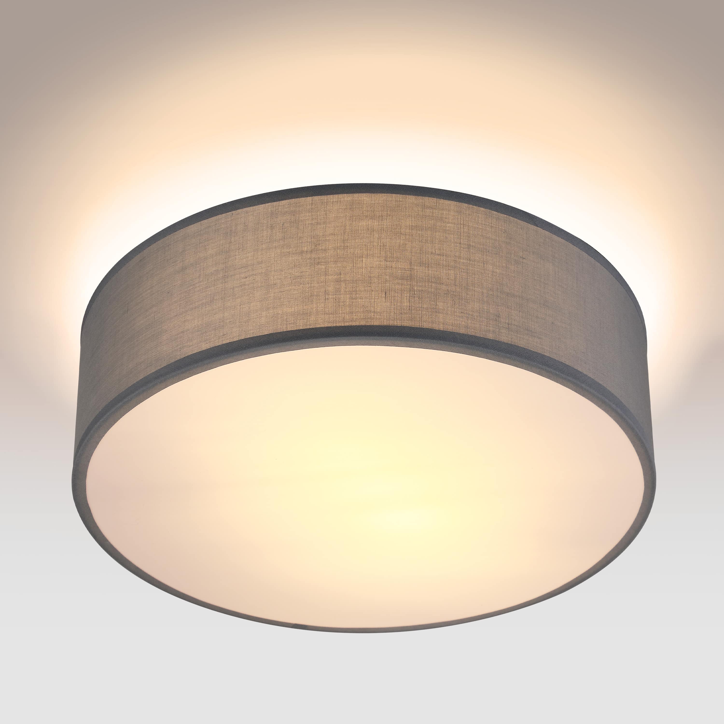 foto del prodotto lampadario in stoffa grigio 30cm