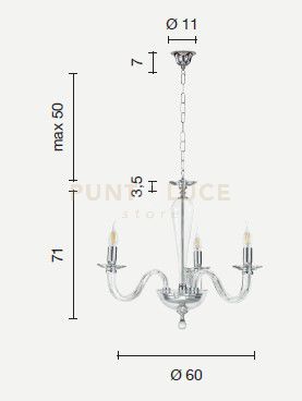 foto del prodotto lampadario in vetro a luci ravel fume 39 nero lp.ravel 3 nero