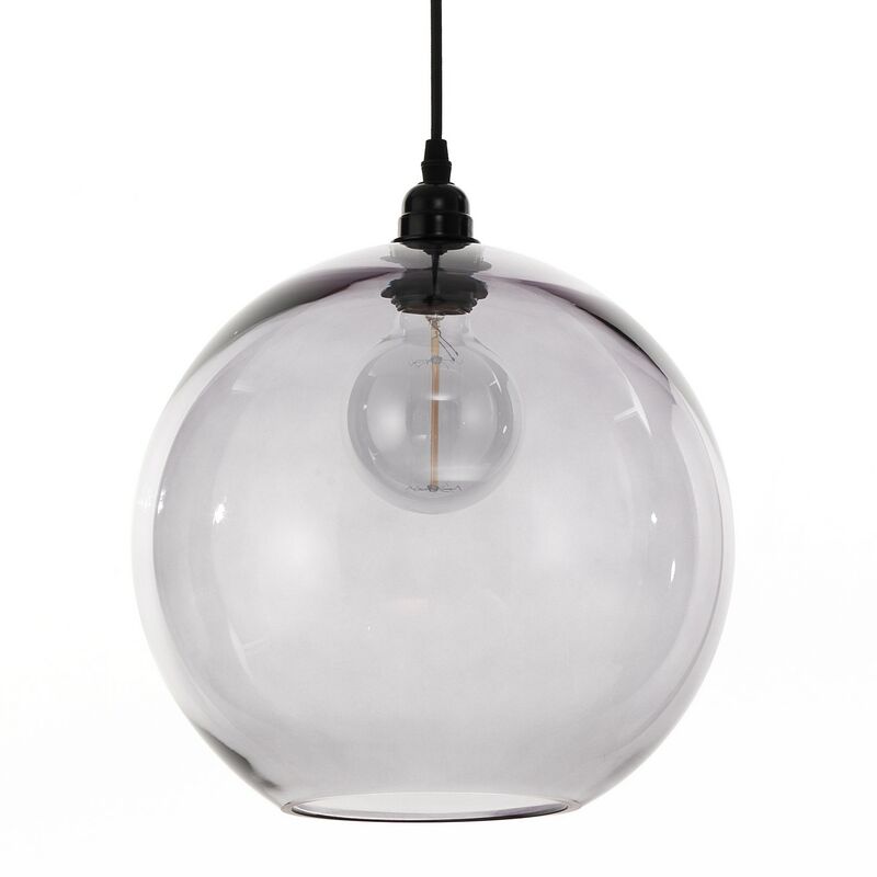 foto del prodotto lampadario in vetro grigio trasparente cm. .30 x h.28