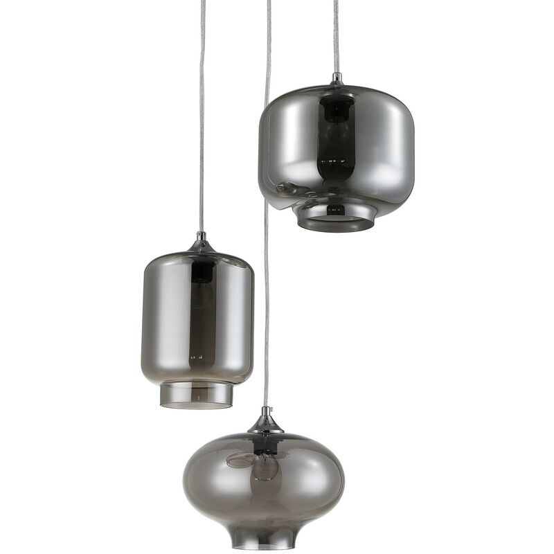 foto del prodotto lampadario in vetro specchiato fum cm. h126 47
