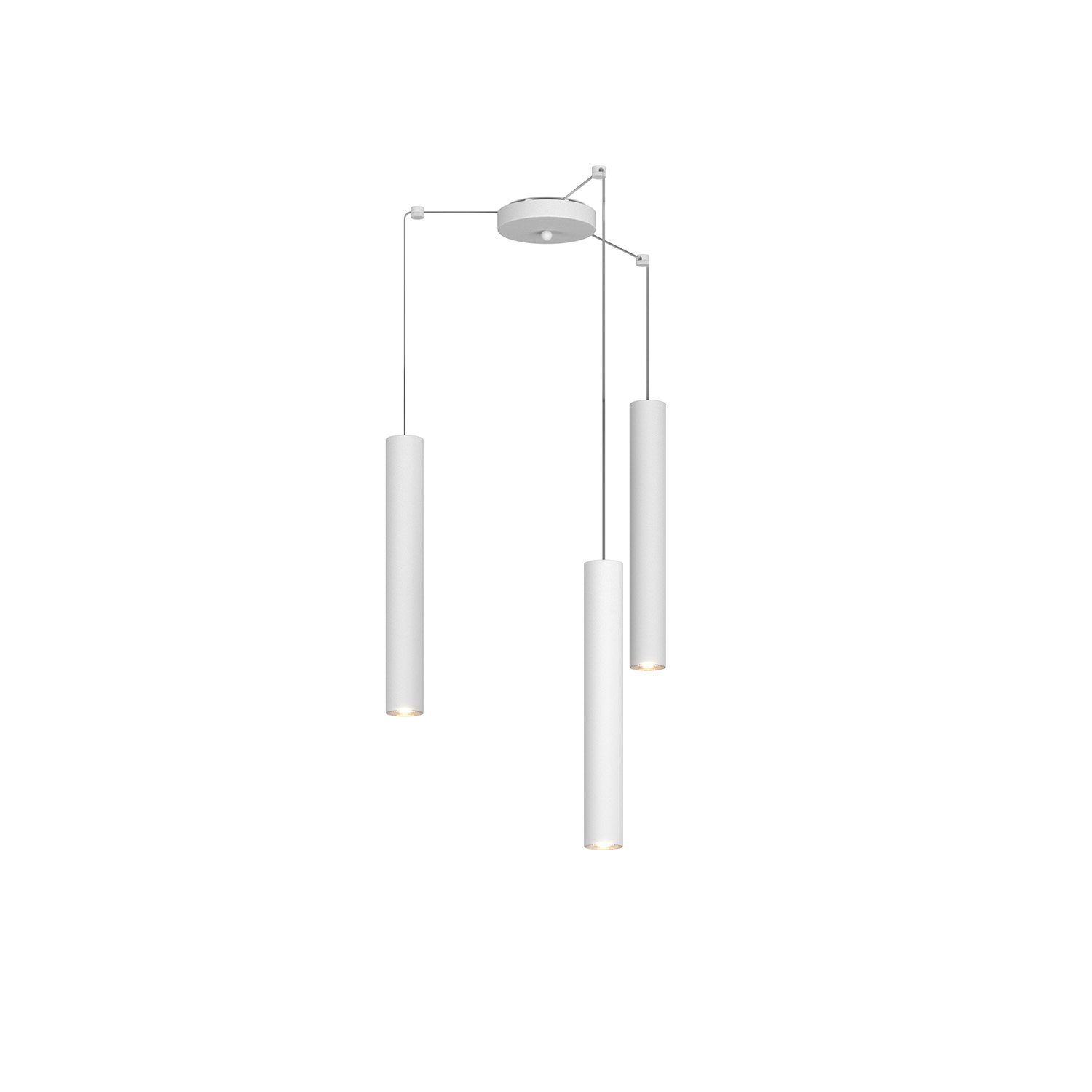 foto del prodotto lampadario industrial-minimal xeana metallo bianco 3 luci gu10