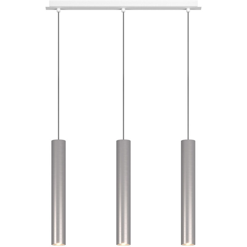 foto del prodotto lampadario industrial minimal xeana metallo bianco alluminio 3 luci gu10