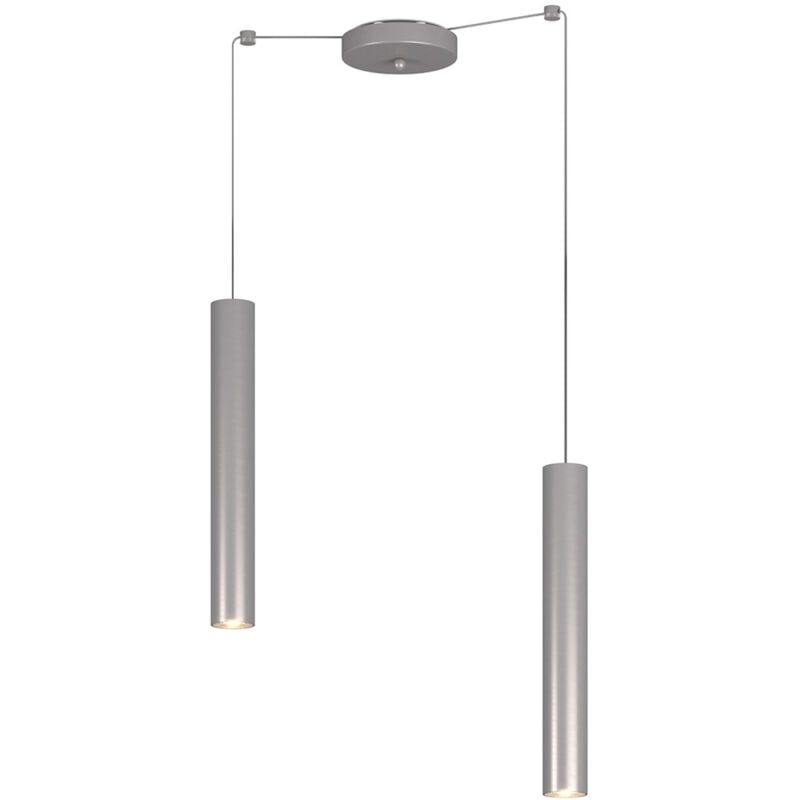 foto del prodotto lampadario industrial minimal xeana metallo grigio 2 luci gu10