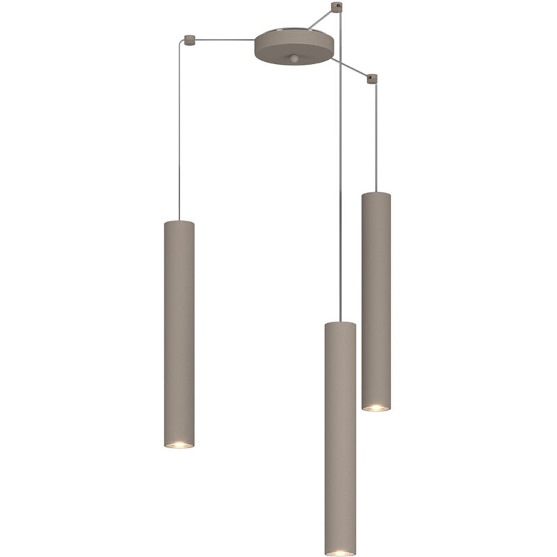 foto del prodotto lampadario industrial minimal xeana metallo marrone 3 luci gu10