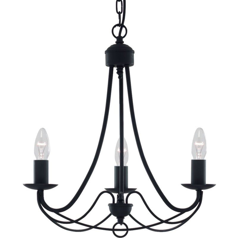 foto del prodotto lampadario industrial nordico maypole acciaio nero 3 luci e14