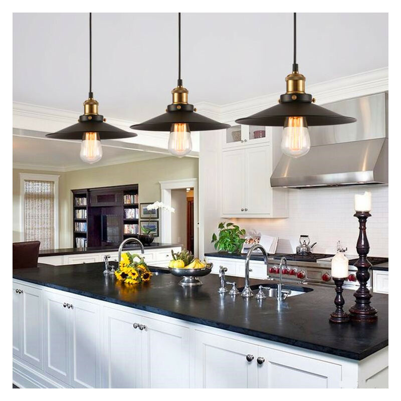 foto del prodotto lampadario industriale 3 luci retr lampada lampadario da soffitto e27 22cm nero