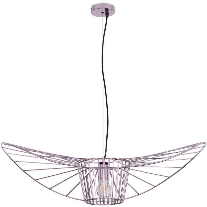 foto del prodotto lampadario lampada a sospensione design pamela 100cm vertical oro rosato