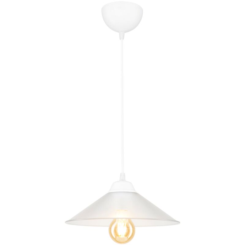 foto del prodotto lampadario lampada a sospensione in plastica altezza 48 cm e27 bianco trasparente