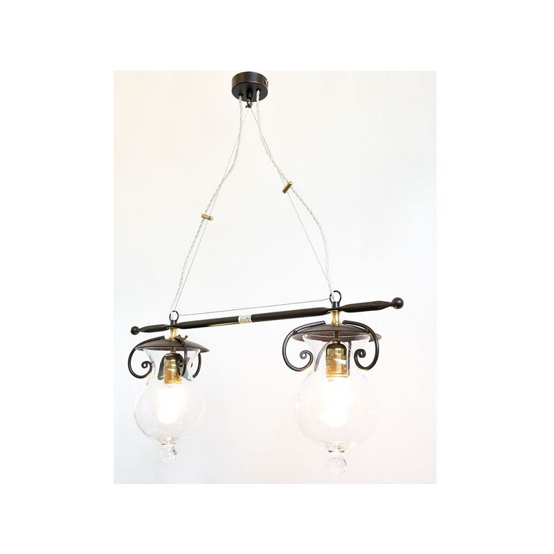 foto del prodotto lampadario lampada a sospensione lampadario bilanciere goccia in ferro battuto