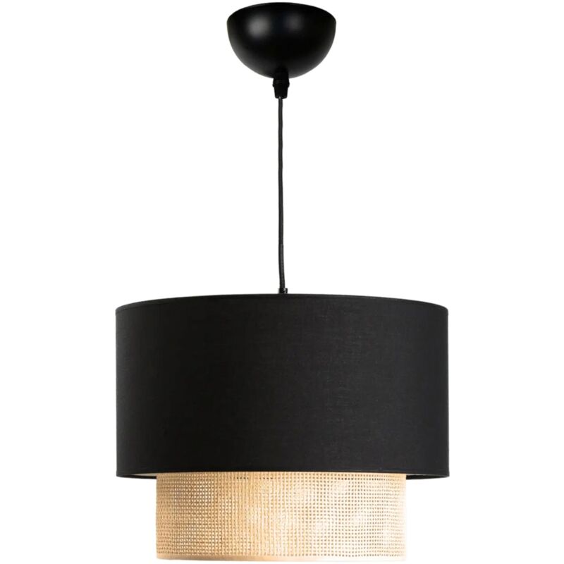 foto del prodotto lampadario lampada a sospensione loughborough e27 altezza 70 cm nero giallo