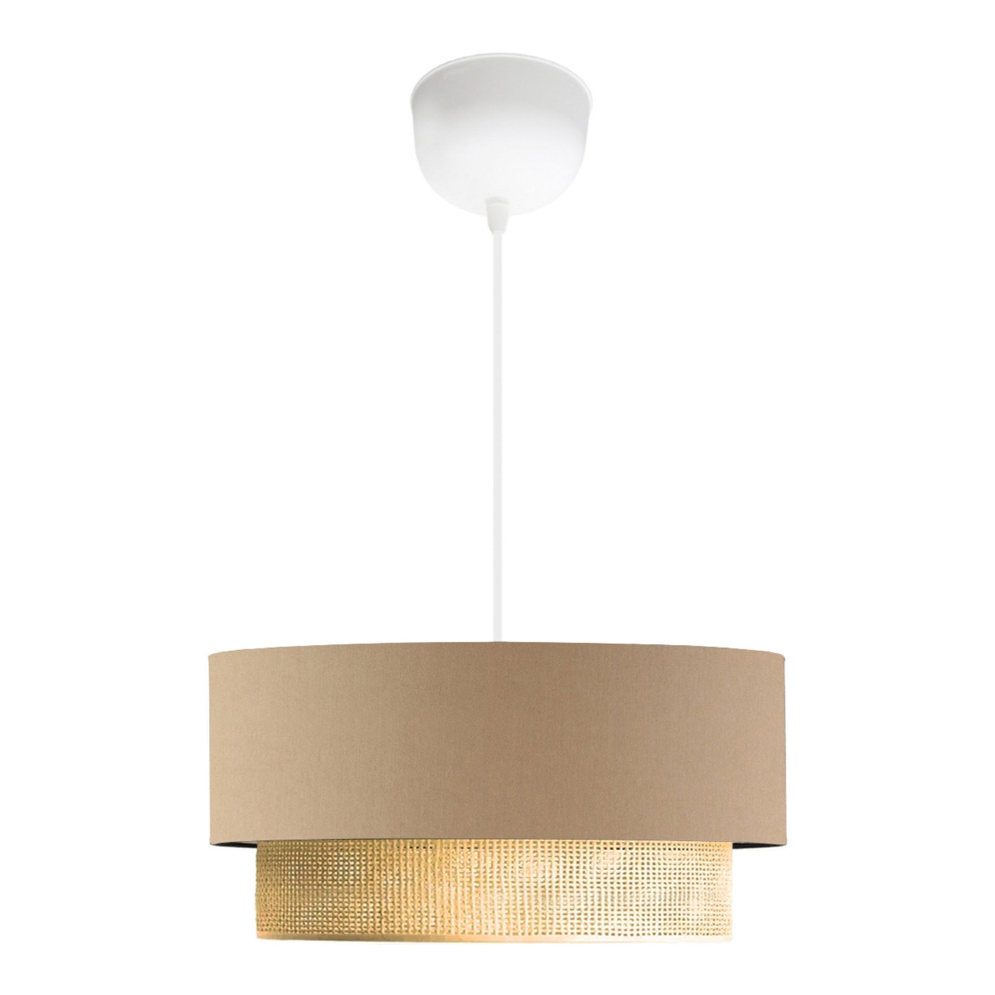 foto del prodotto lampadario lampada a sospensione luce e27 altezza 70 cm beige giallo 03 0007539