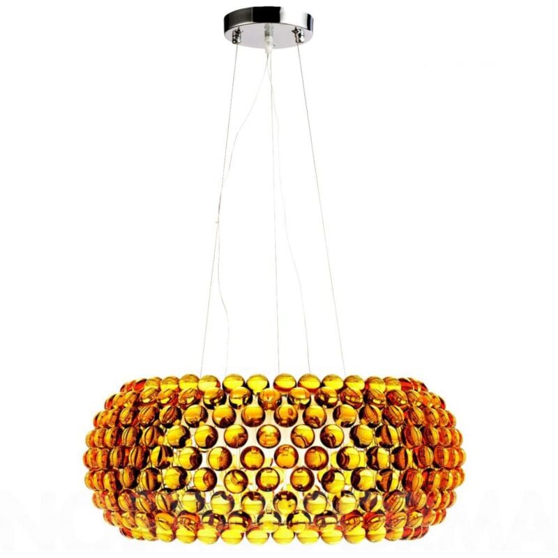 foto del prodotto lampadario lampada a sospensione sfere di cristallo 50cm savoni oro