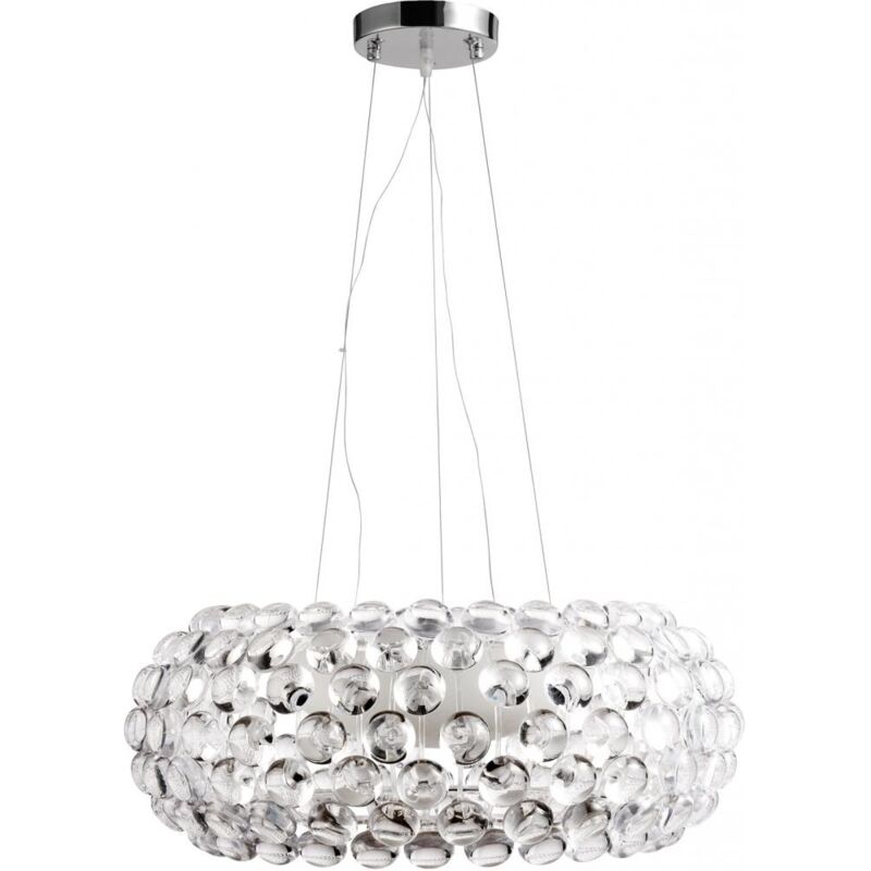 foto del prodotto lampadario lampada a sospensione sfere di cristallo 50cm savoni trasparente