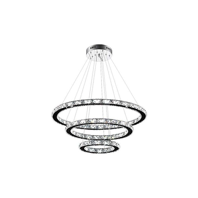 foto del prodotto lampadario led 96w lampadario creativo lampada a sospensione plafoniera lampada a sospensione per soggiorno corridoio camera da letto tre anelli 
