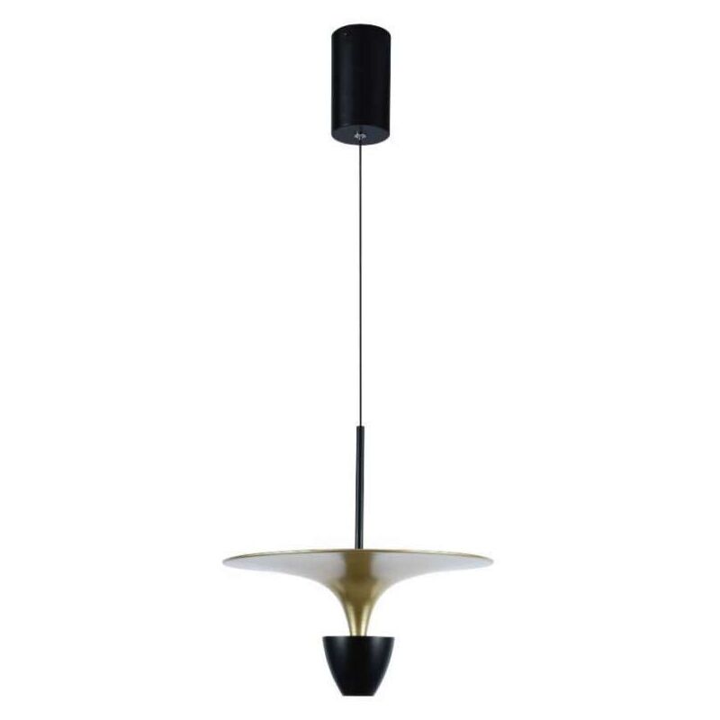 foto del prodotto lampadario led 9w dal design moderno 30320100cm colore verniciato oro e nero 4000k v tac