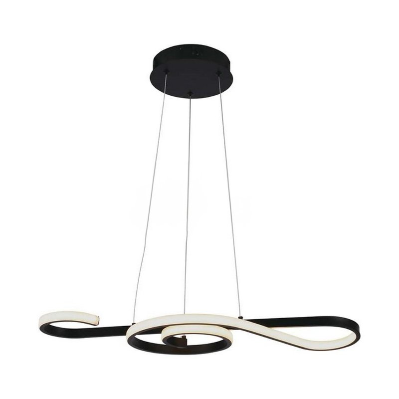 foto del prodotto lampadario led a sospensione 18w 2260lm design moderno circolo spirale lunga 700mm colore nero 3000k sku-8020