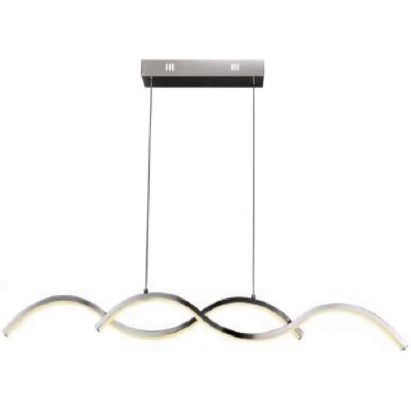 foto del prodotto lampadario led a sospensione 25 watt luce fredda 6500k lampada twist argento