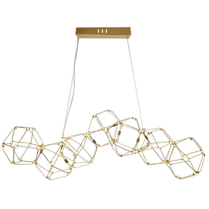 foto del prodotto lampadario led a sospensione 28w in metallo dal design moderno verniciato oro 3000k - v-tac