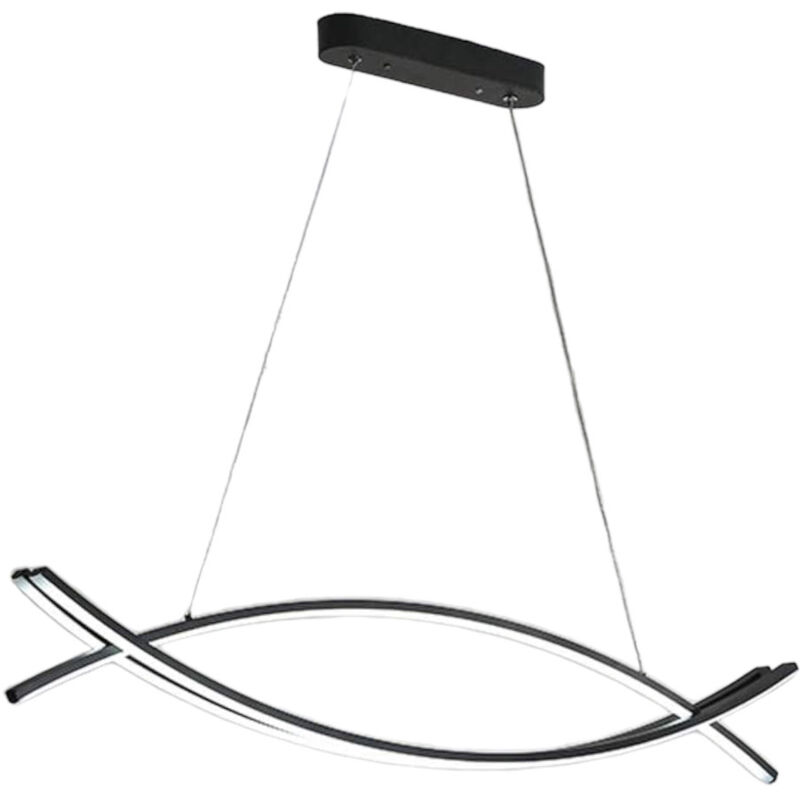 foto del prodotto lampadario led a sospensione 42 watt lampada moderna nera a luce calda 3000k