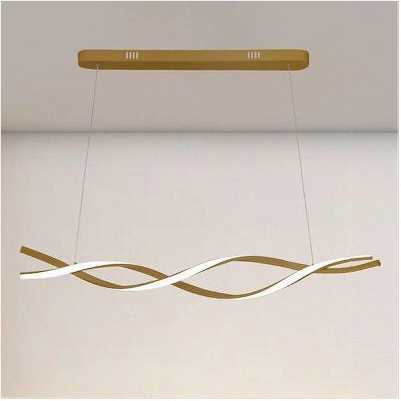 foto del prodotto lampadario led a sospensione 48w oro spirale ondulato vortice intrecciato luce 4000k 32507 trade shop traesio