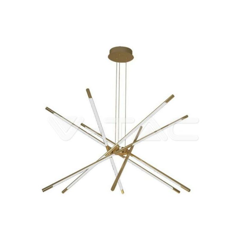 foto del prodotto lampadario led a sospensione con 12 luci tabular 42w in metallo colore oro dimmerabile 8531120cm 3000k - v-tac
