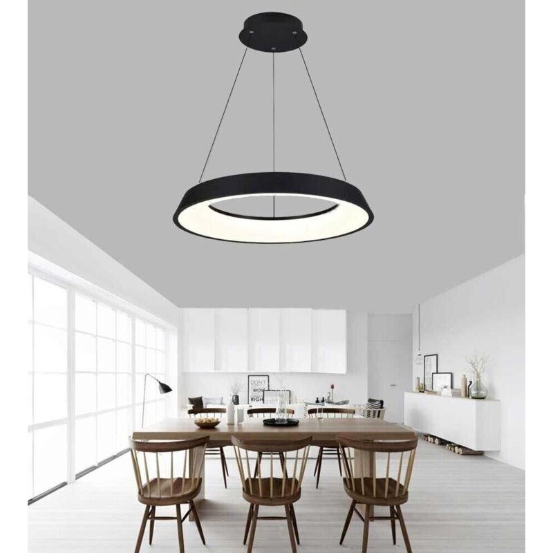 foto del prodotto lampadario led a sospensione regolabile 3 colori luce bianca calda naturale 43 w
