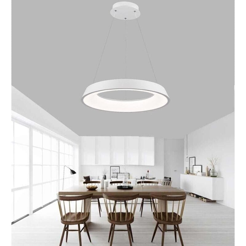foto del prodotto lampadario led a sospensione regolabile 43 w 3 colori luce bianca calda naturale