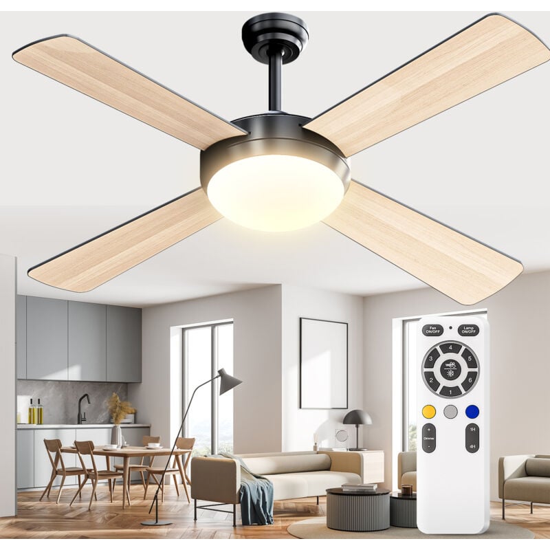 foto del prodotto lampadario led da soffitto con ventilatore dimmerabile luce led 20w potenza 15w 185 256v 3000k 5700k 44in ip20 garanzia 5anni 1165mm kosoom