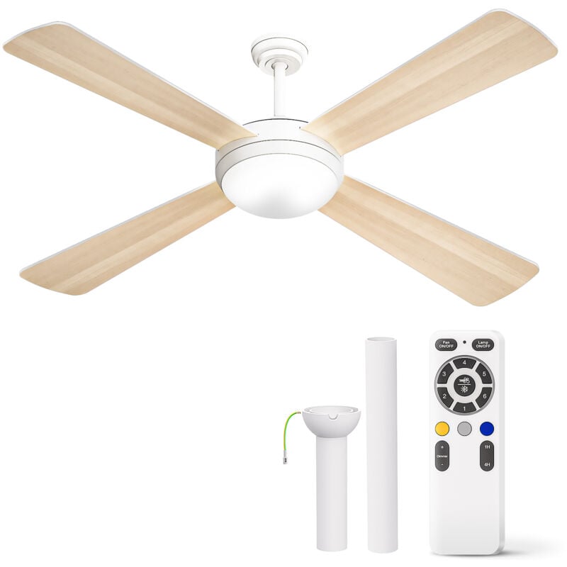 foto del prodotto lampadario led da soffitto con ventilatore dimmerabile luce led 20w potenza 30w 185 256v 3000k 5700k 52in ip20 garanzia 5anni 1320mm kosoom