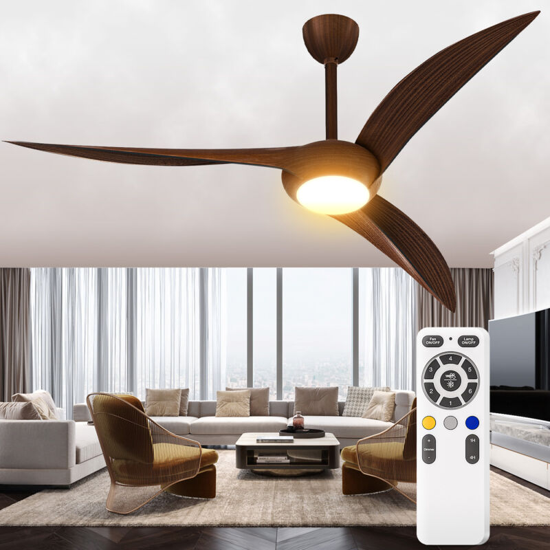 foto del prodotto lampadario led da soffitto con ventilatore dimmerabile luce led 20w potenza 35w 185 256v 3000k 5700k 52in ip20 garanzia 5anni 1320mm kosoom