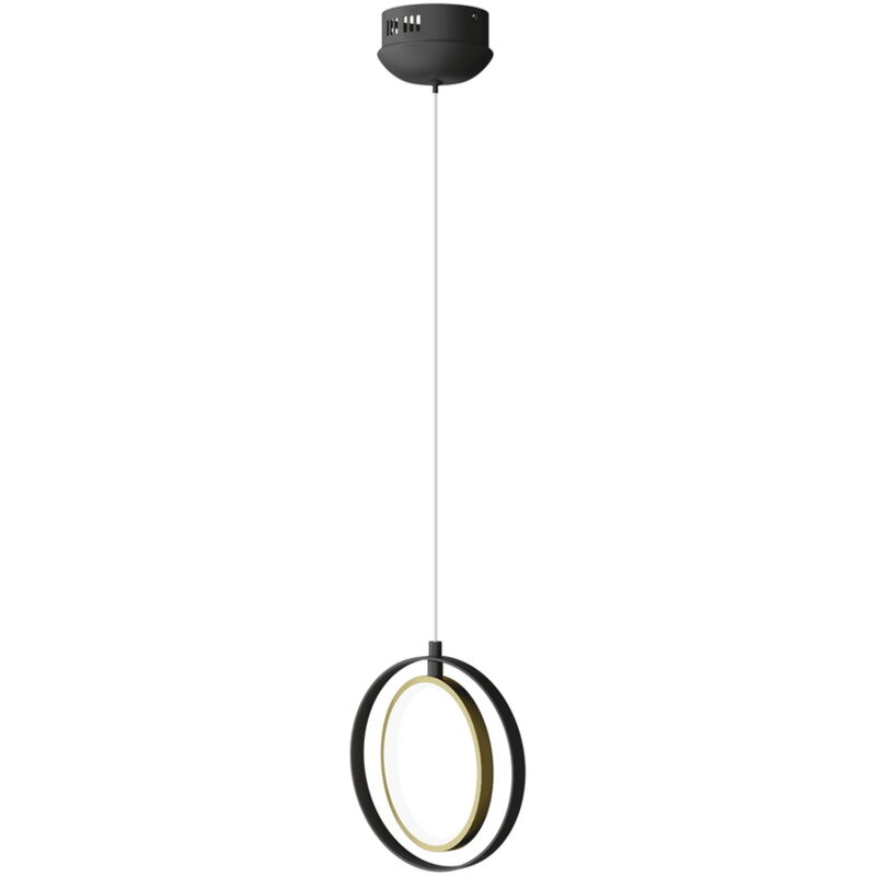 foto del prodotto lampadario led da soffitto hole nero 15w bianco caldo 2700k aigostar
