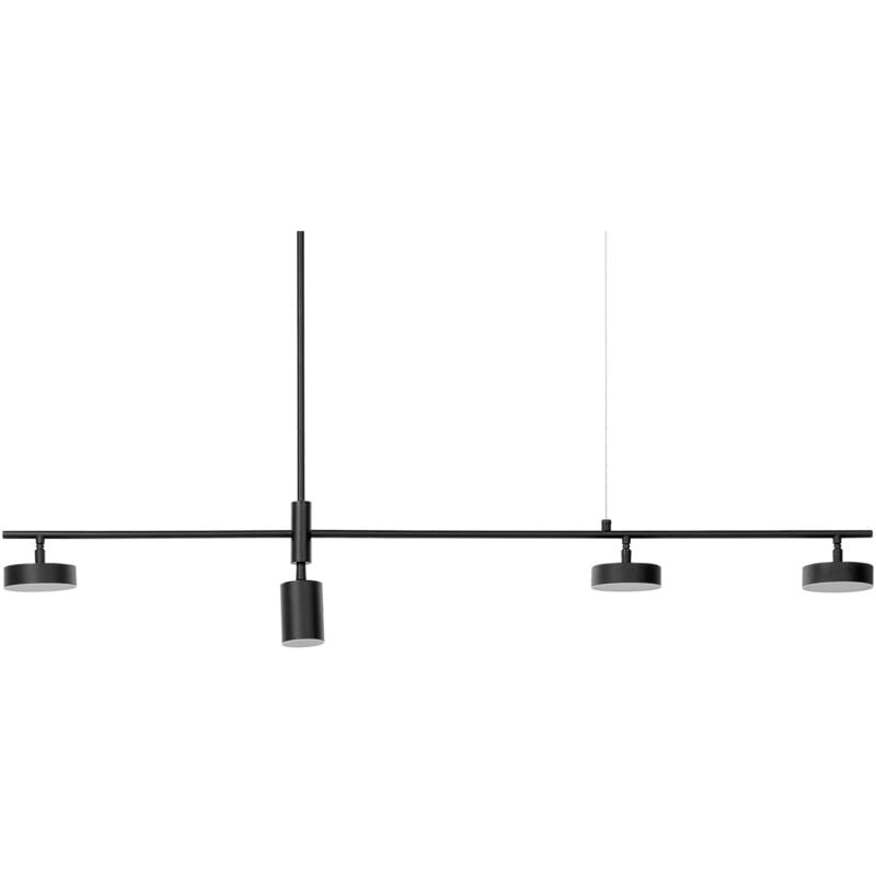 foto del prodotto lampadario led in metallo nero 69 cm 4 luci binario moderno sala da pranzo foyle