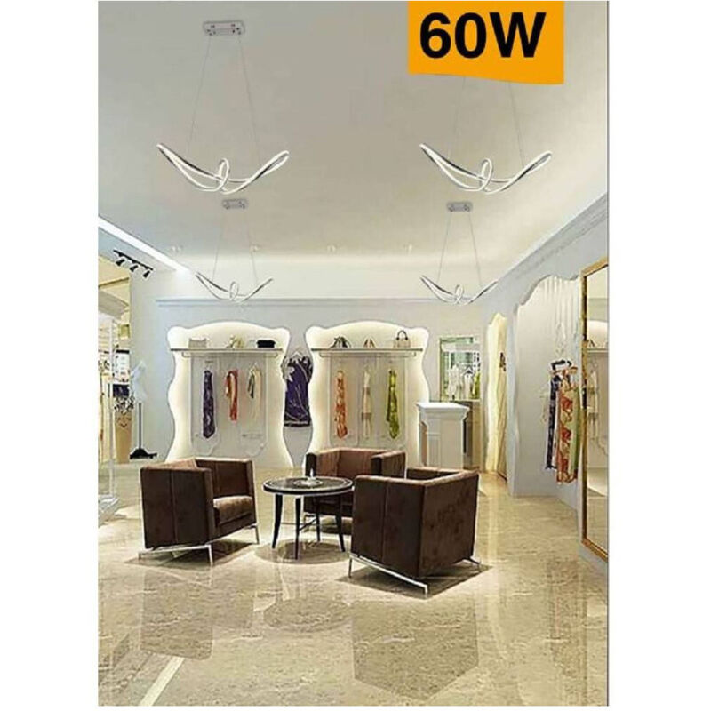 foto del prodotto lampadario led intrecciato a fiocco a sospensione 60w 3 colorazione luce a59-a3c - - trade shop traesio