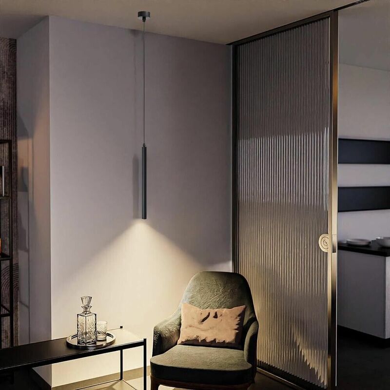 foto del prodotto lampadario led luce calda 3 watt da soffitto stile moderno nero a11 nc