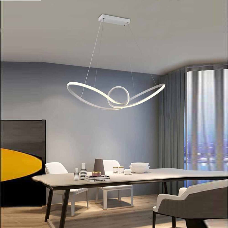 foto del prodotto lampadario led moderno bianco lampada a sospensione 38 watt luce calda 3000k arredamento