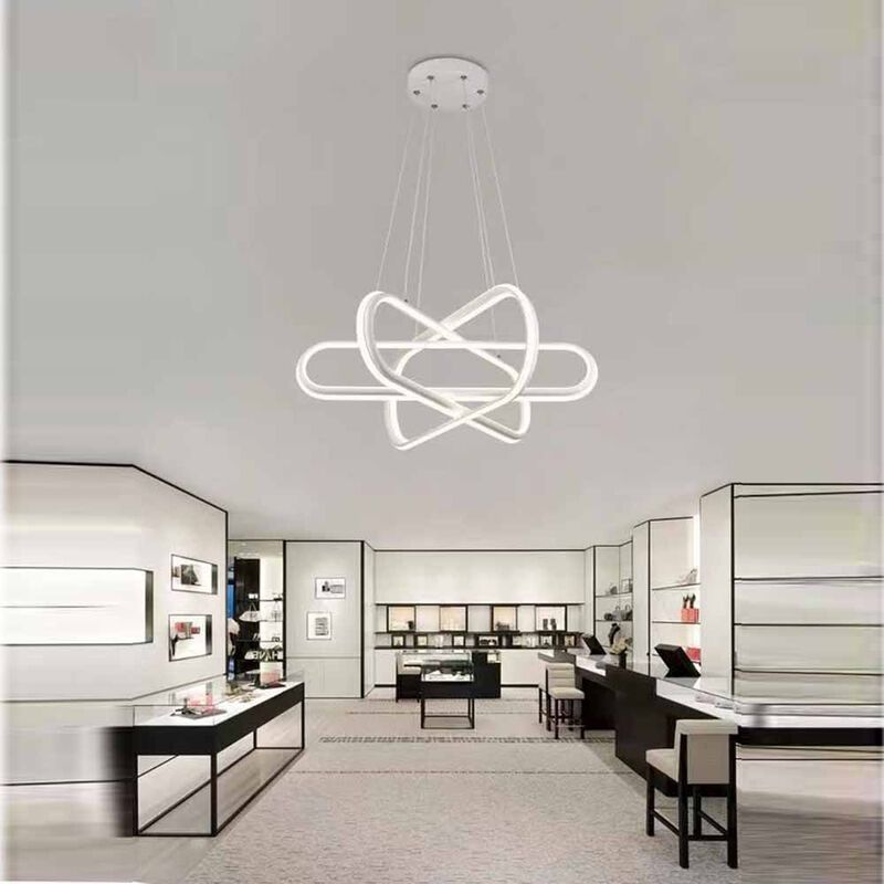 foto del prodotto lampadario led moderno bianco lampada soggiorno a sospensione 94 watt luce naturale 4000k