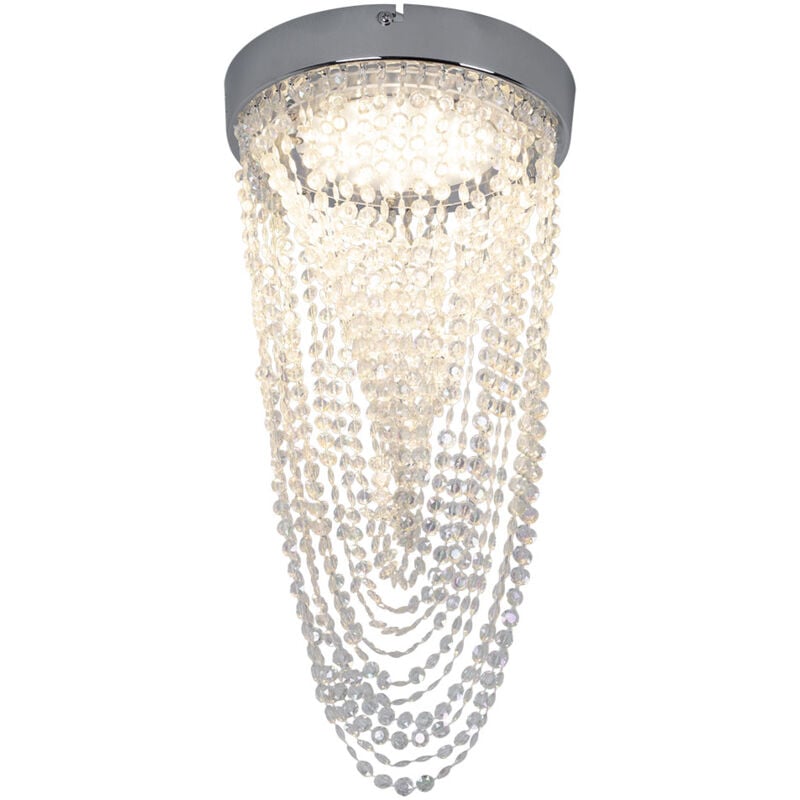 foto del prodotto lampadario led plafoniera plafoniera lampada in cristallo, sospensione in cristallo cromato, 12w 910lm 3000k, pxh 20x34 cm