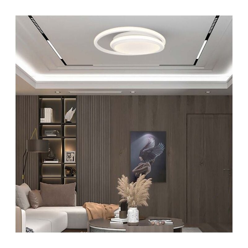 foto del prodotto lampadario led rotondo doppio 24w con montaggio a plafone colore bianco 4000k v tac