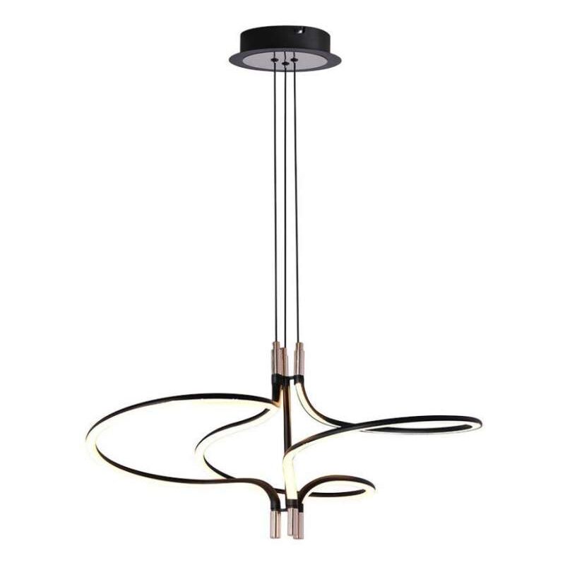 foto del prodotto lampadario led sospensione 30w design moderno metallo nero oro h1200x560mm 3000k v tac