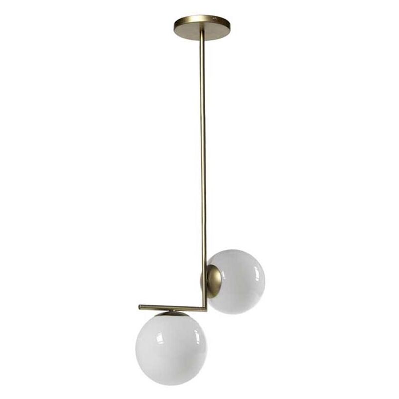 foto del prodotto lampadario light in metallo con 2 sfere 38 x 18 x 72 cm colore oro