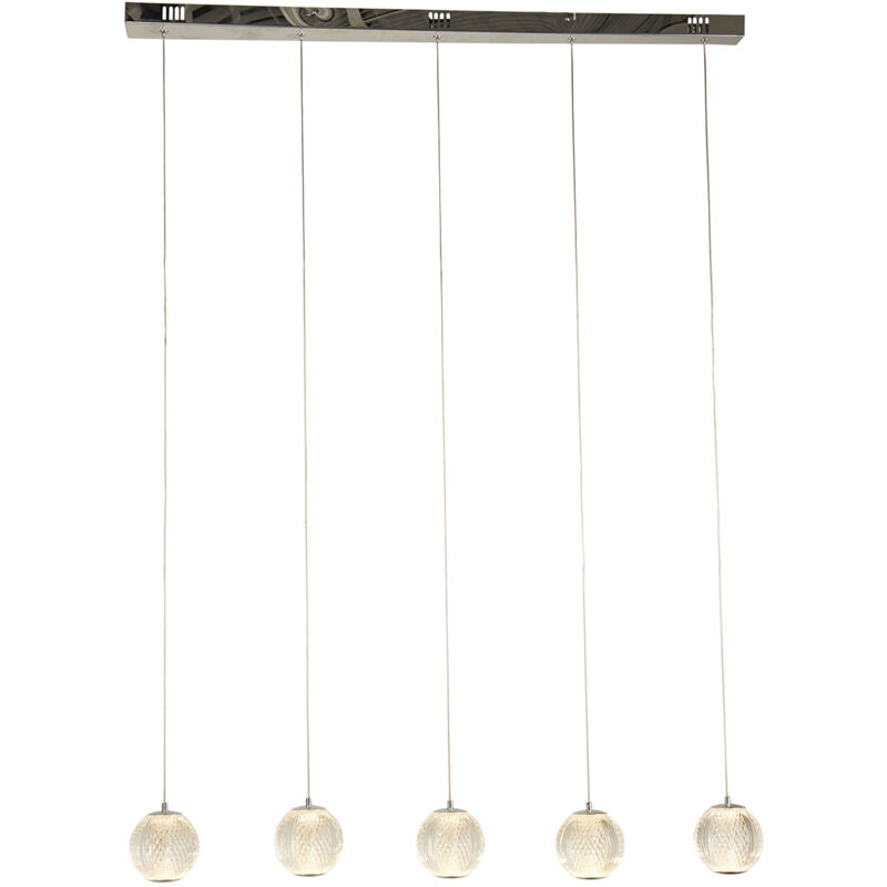 foto del prodotto lampadario lineare contemp fascino acciaio cromo policarbonato led 28w 3000k