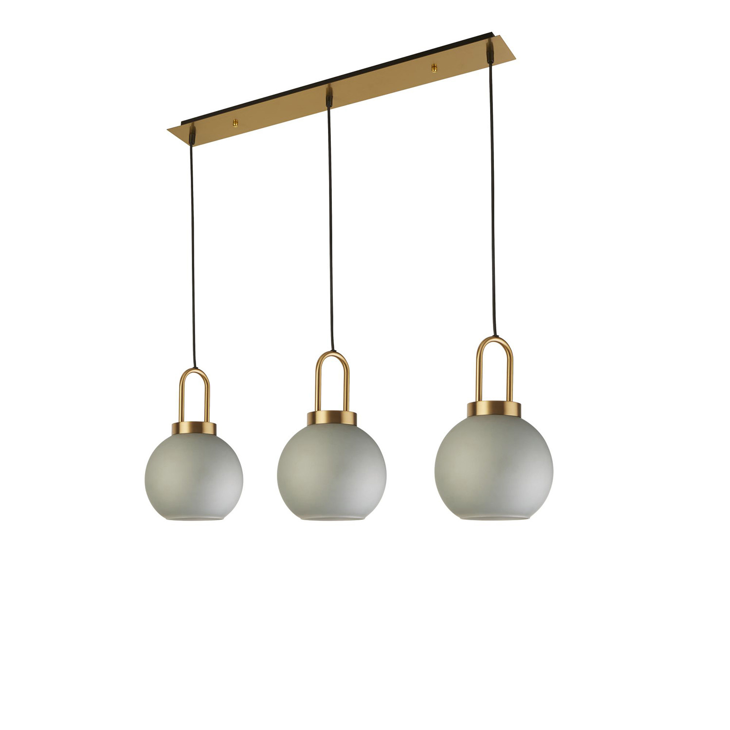 foto del prodotto lampadario lineare contemporaneo bucaneve acciaio ottone vetro 3 luci e27