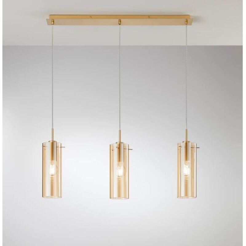 foto del prodotto lampadario magic 3xe27 79x10xh150cm oro ambra.