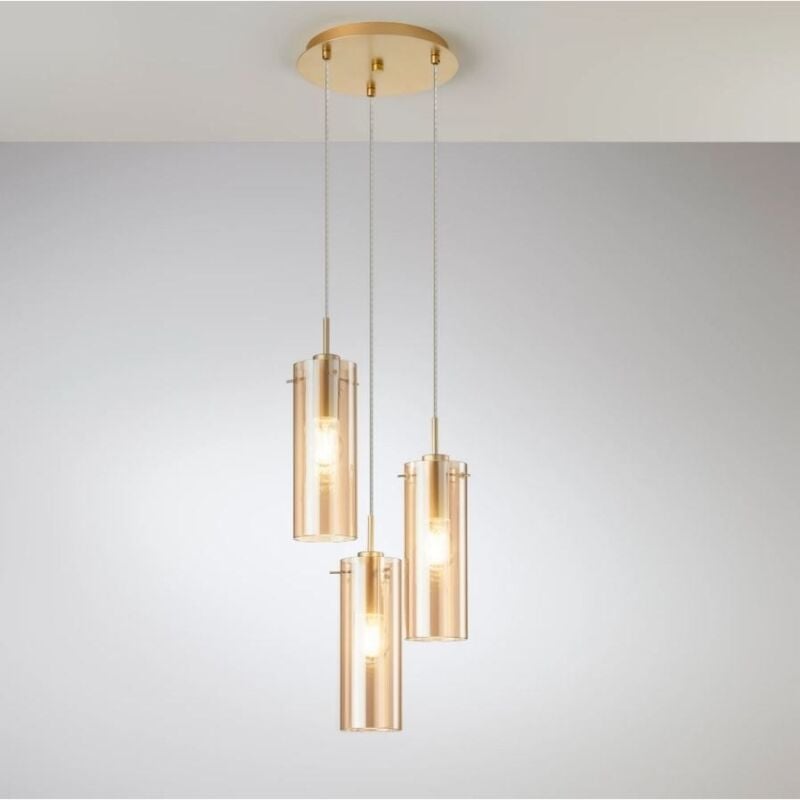 foto del prodotto lampadario magic 3xe27 d.27,3xh150cm oro ambra.