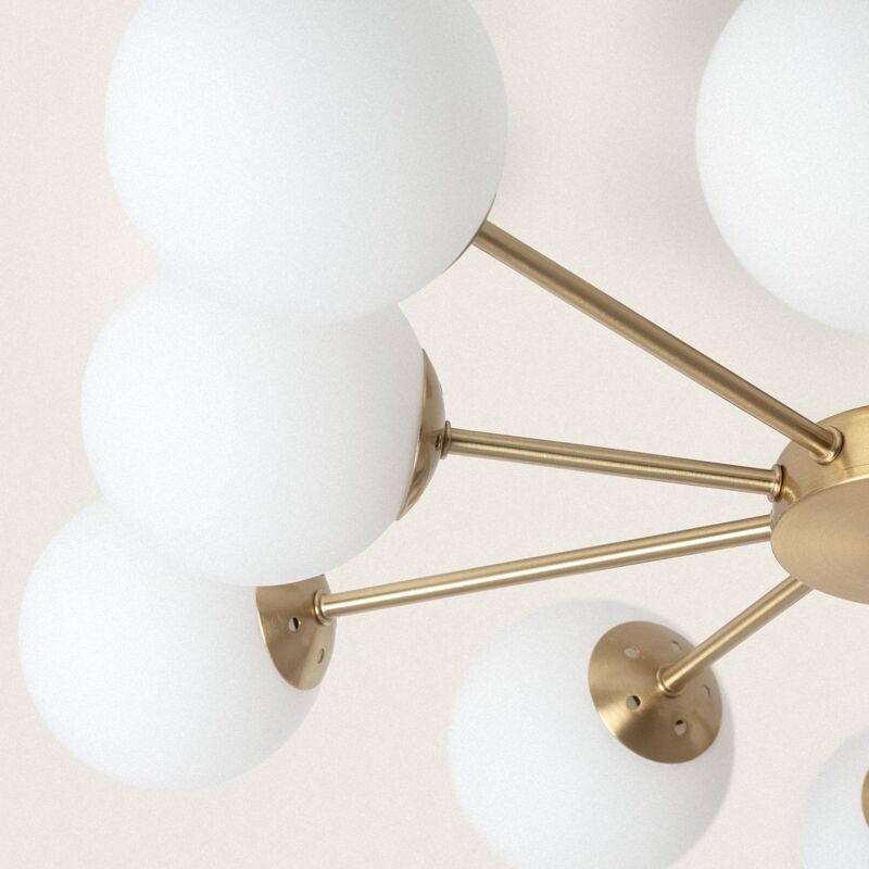 foto del prodotto lampadario metallo e vetro moonlight brass 10 lampade oro